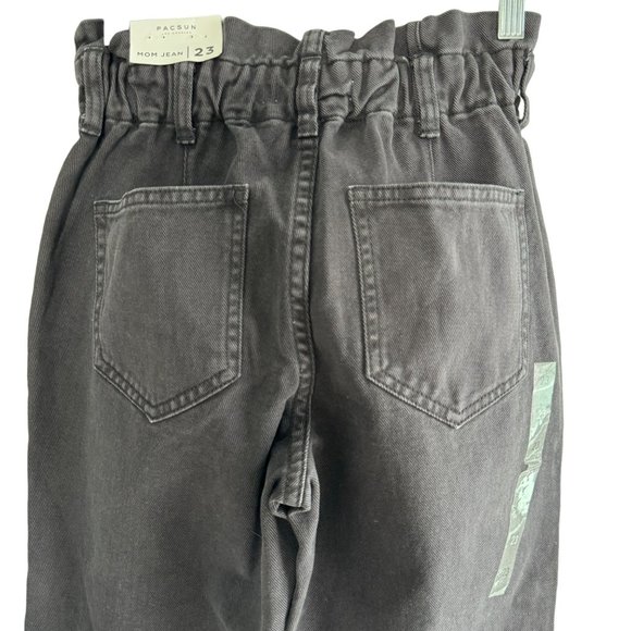 PACSUN Mom Jeans Women's Size 23 Caviar Black Flex Waist 100% Cotton 0051 NWT - Picture 9 of 14